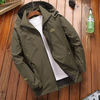 Men's Casual Waterproof Jacket 2019 Spring Autumn Tourism Windbreaker Bomber Jacket Male Raincoat Windproof Hooded Coat 4XL