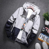 New Spring Autumn Bomber Hooded Jacket Men Casual Slim Patchwork Windbreaker Jacket Male Outwear Zipper Thin Coat Brand Clothing