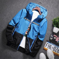 New Spring Autumn Bomber Hooded Jacket Men Casual Slim Patchwork Windbreaker Jacket Male Outwear Zipper Thin Coat Brand Clothing