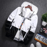 New Spring Autumn Bomber Hooded Jacket Men Casual Slim Patchwork Windbreaker Jacket Male Outwear Zipper Thin Coat Brand Clothing