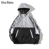 webhoo k Una Reta Hooded Jackets Men New Patchwork Color Block Pullover Jacket Fashion Tracksuit Coat Men Hip Hop Streetwear Jacket Men